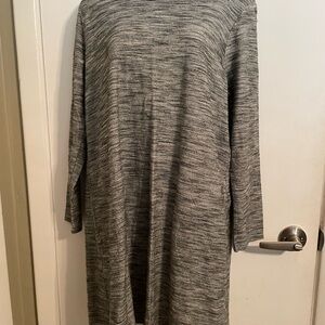 Gray Long Sleeve Knit Dress